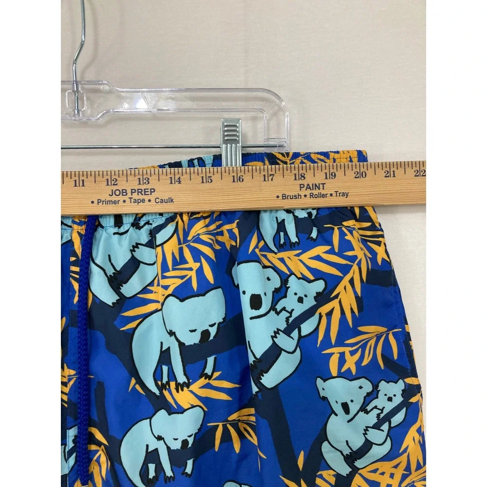 Vilebrequin Koala Print Swim Trunks 5XL Blue Yellow Moorea Board Shorts Vacation